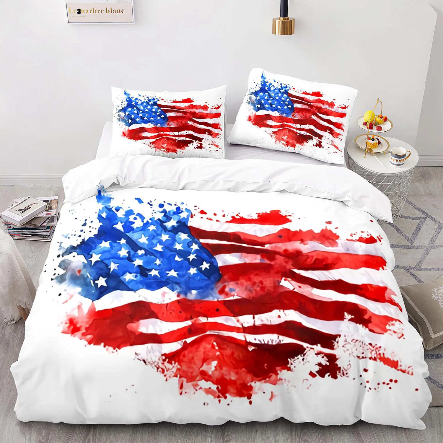 New USA Flag Bedding Set Single Twin Full Queen King Size United States Bed Sets American Aldult Kid Bedroom Duvetcover 06 | Дом и сад