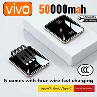VIVO 50000mAh Power Bank Super Fast Charging Battery 3 in 1 High Capacity Digital Display PowerBank For iPhone Samsung Huawei