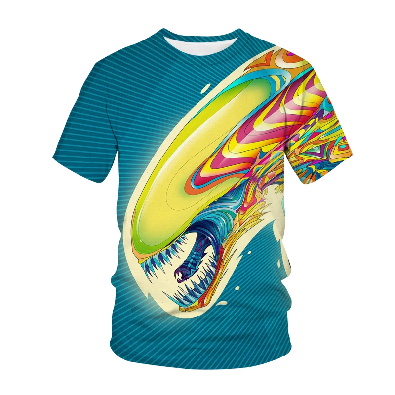 New Alien T-Shirts Game Movie 3D Print Summer T Shirt Fashion Funny Kids Casual Boys Girls Unisex Crew Neck Hip Hop Tshirt Tops 2