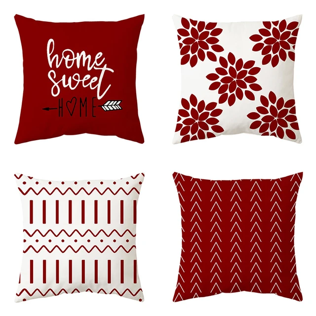 Red Soft Photo Square Pillow