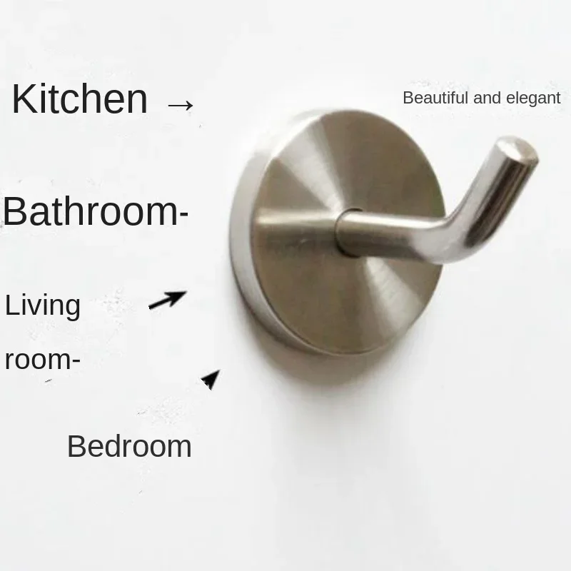 1pcs Stainless Steel Hook Single  Clothes Shop Wall Hook Single Kitchen Punch Coat Hook 4