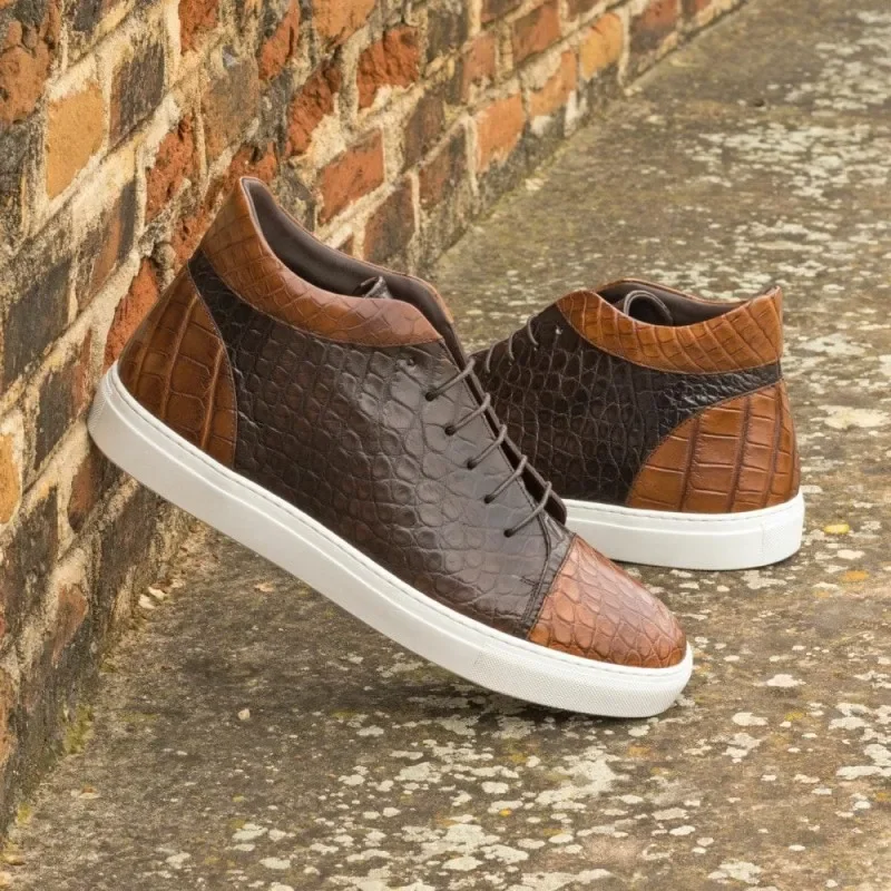 New Dark Brown Men's Vulcanize Shoes Lace-up PU Spring Autumn Black Handmade Casual Shoes for Men