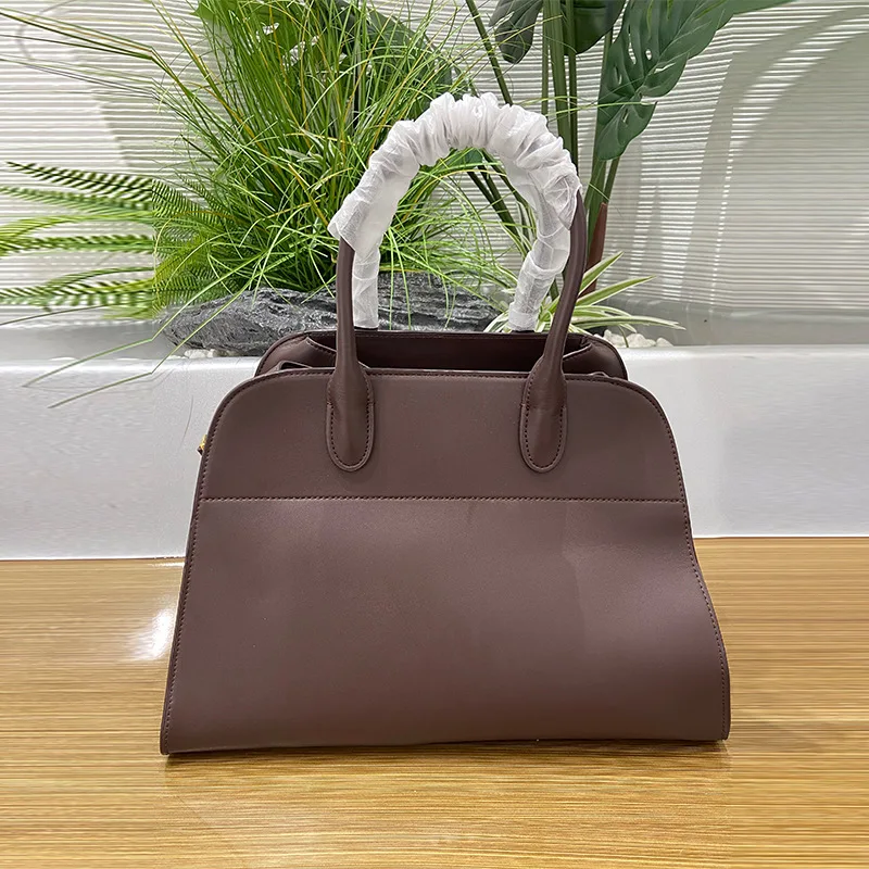 High End Leather Margaux Minimalist Shoulder Bag Handbag for Women Designer Female Girls Large Tote Bag