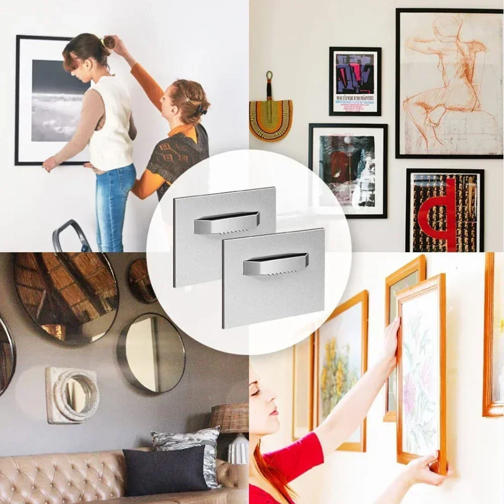 Picture Hanger Mirror Frame Adhesive Hook Photo Oil Painting Hanging Plate Saw Tooth Hooks Art Work Wall Hook Hardware 8Pack