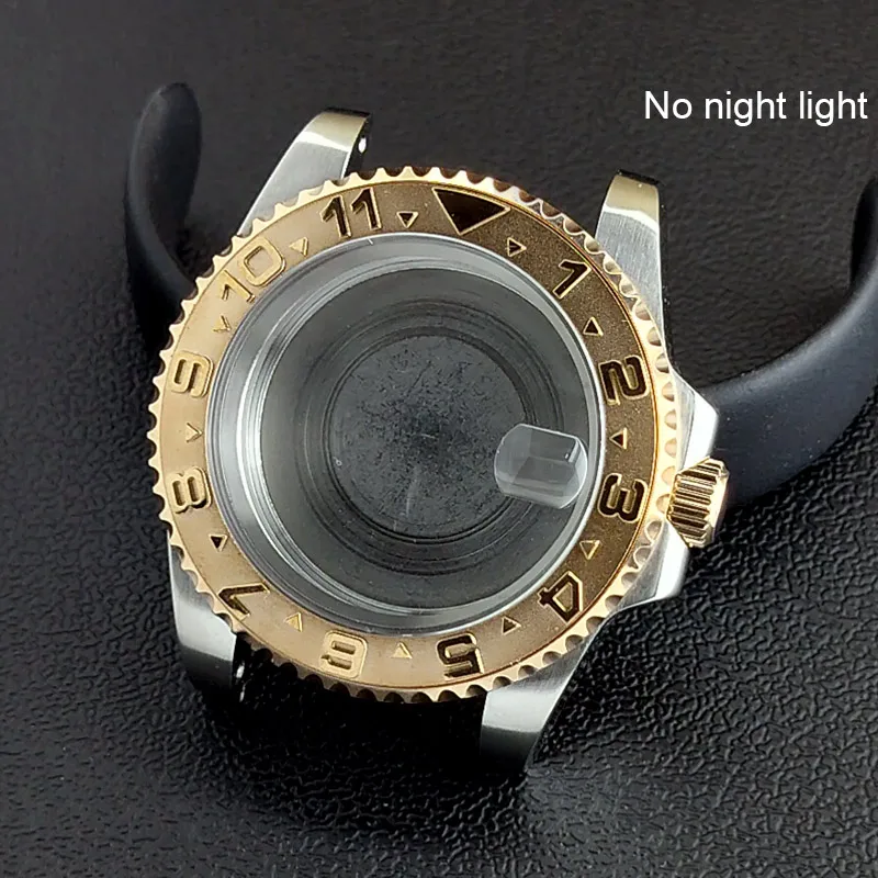 40MM Sapphire Glass GMT Bidirectional Rotation Watch Case with Accessories