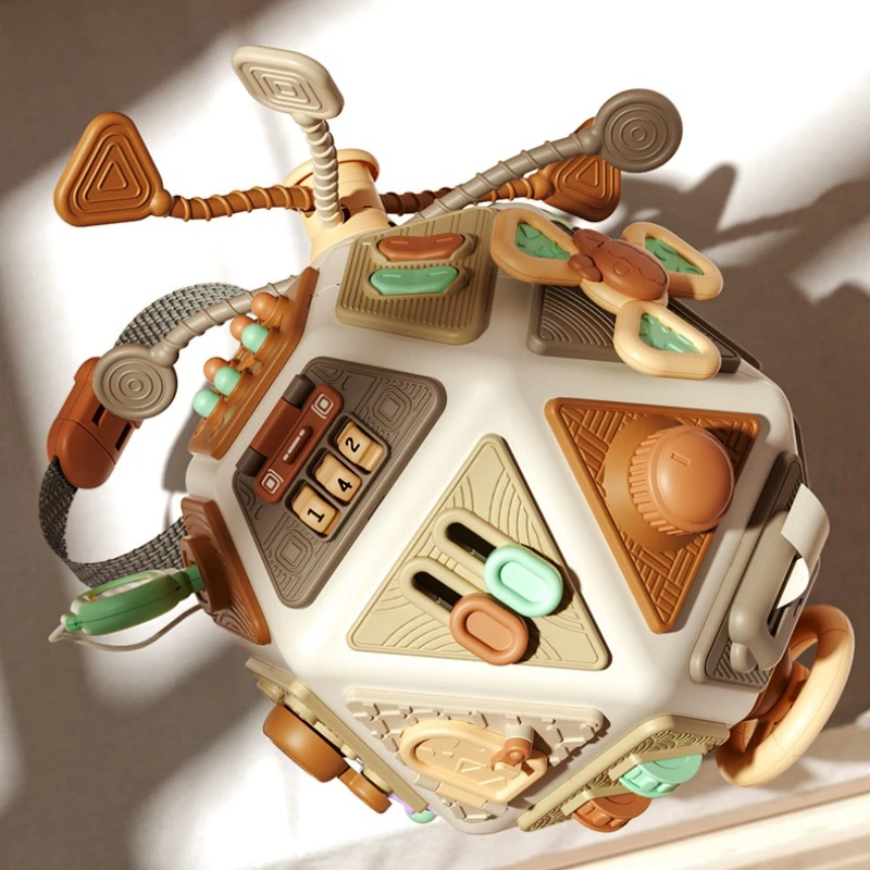 Montessori Baby Busy Board Cube Sensory Toys Toddler Educational Travel Lock Box Fine Motor Skill Learning Activity Toy