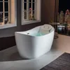59" Freestanding Bathtub with Bathtub Spa Pillow，Acrylic and Reinforced with Fiberglass，1- 2 Persons Bathing，luxury Bathtub 1