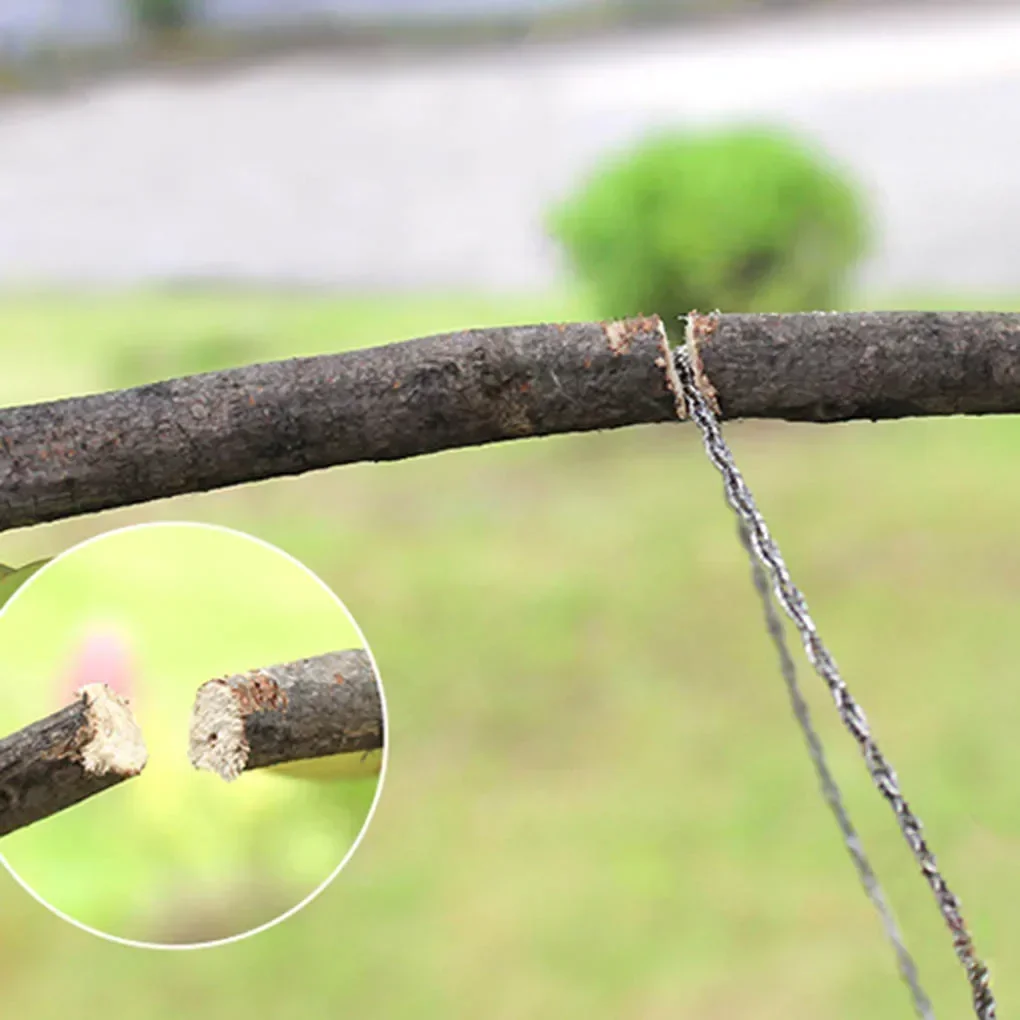 Hand Wire Saw Outdoor Manual Hand Steel Wire Saw Survival Tools Hand Chain Saw Cutter Portable Travel Camping Emergency Gear Steel Wire Kits