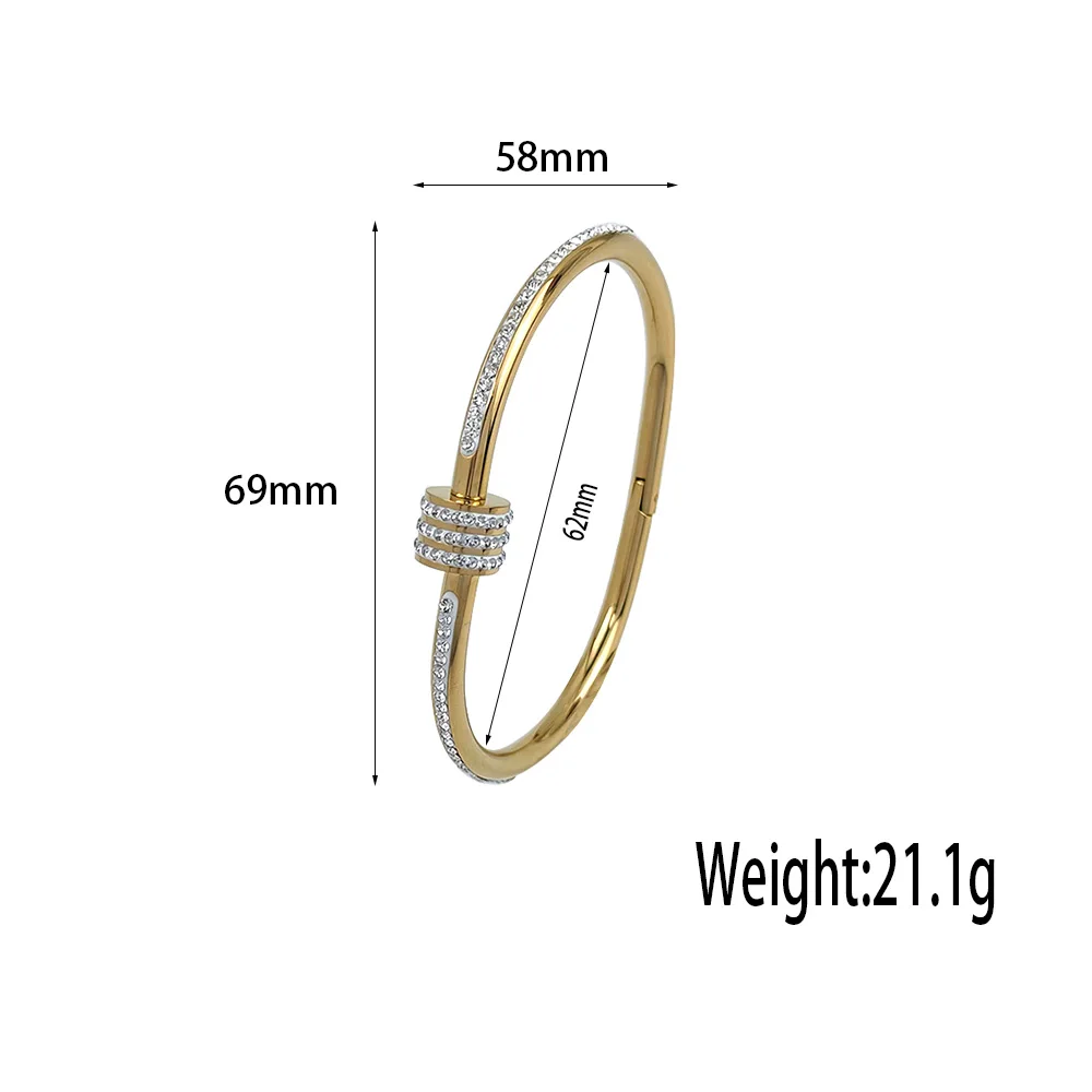 Fashion stainless steel bracelet nail gold plated true love lock water brick jewelry gifts for women