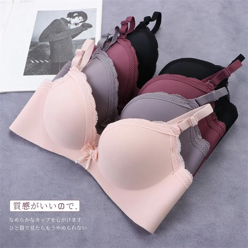 

Solid Color Sexy Bras Seamless Underwear for Women Push Up Wireless Lingerie Gather Soft Intimates Bralette Female Clothing