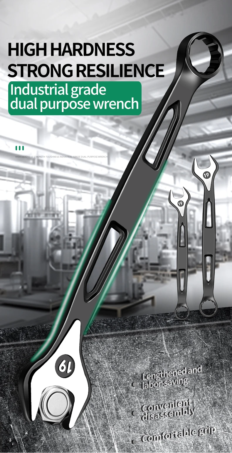 Description Picture 3 of item8mm-32mm Ratchet Wrench Dual-purpose Metric Setdouble Offset Ring Spanner Universal Spanner For Car Repair Hand Tool