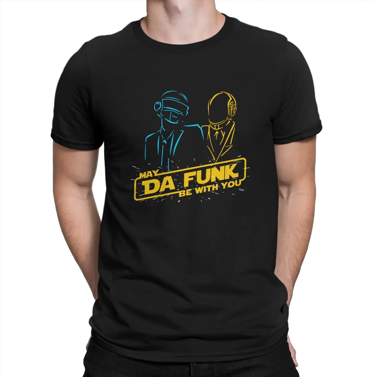 

Daft Punk Rock Creative TShirt for Men May The Punk Be With You Round Collar T Shirt Distinctive Gift Clothes Streetwear