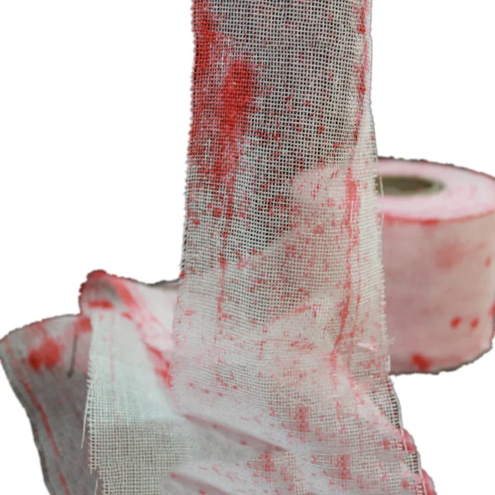 Halloween DIY Bloody Gauze Bandage Horror Mummy Ghost Festival Warning Cloth Tree Door Hanging Decor
