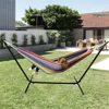 Double Hammock with Stand Two Person Hammock Adjustable with Space Saving Steel Hammock Stand Includes Portable Carrying Case 6