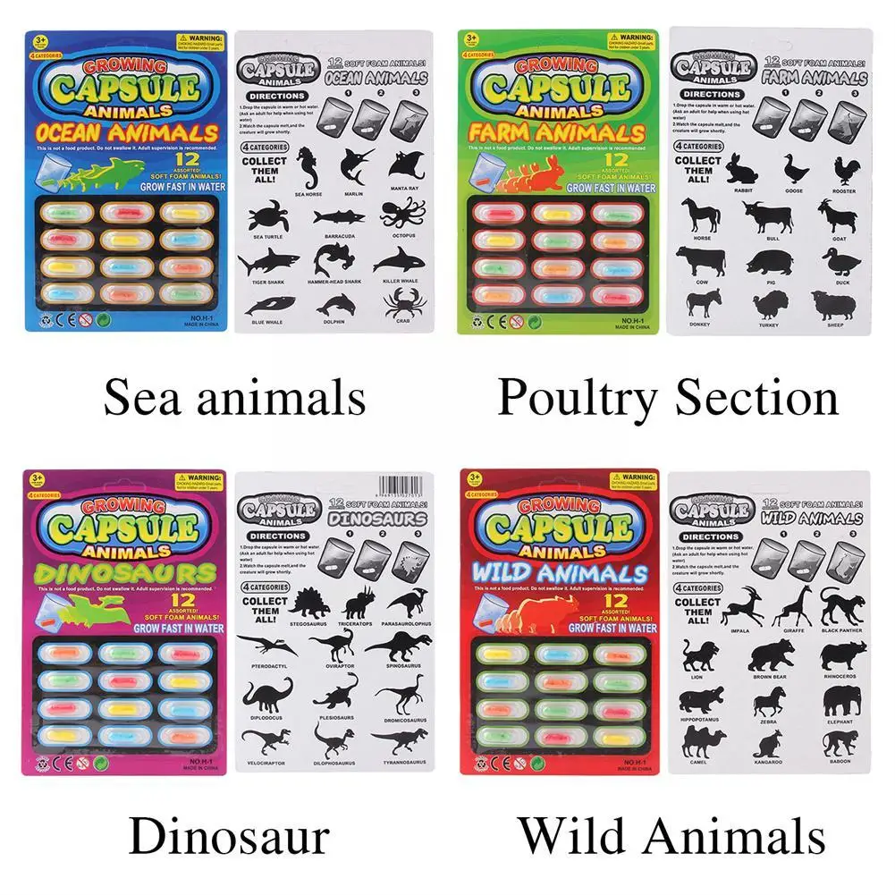 Childrens Toys Exotic Magic Soft Baby Cognition Cartoon Early Toys Kids Dinosaur Capsule Bath Grow Educational