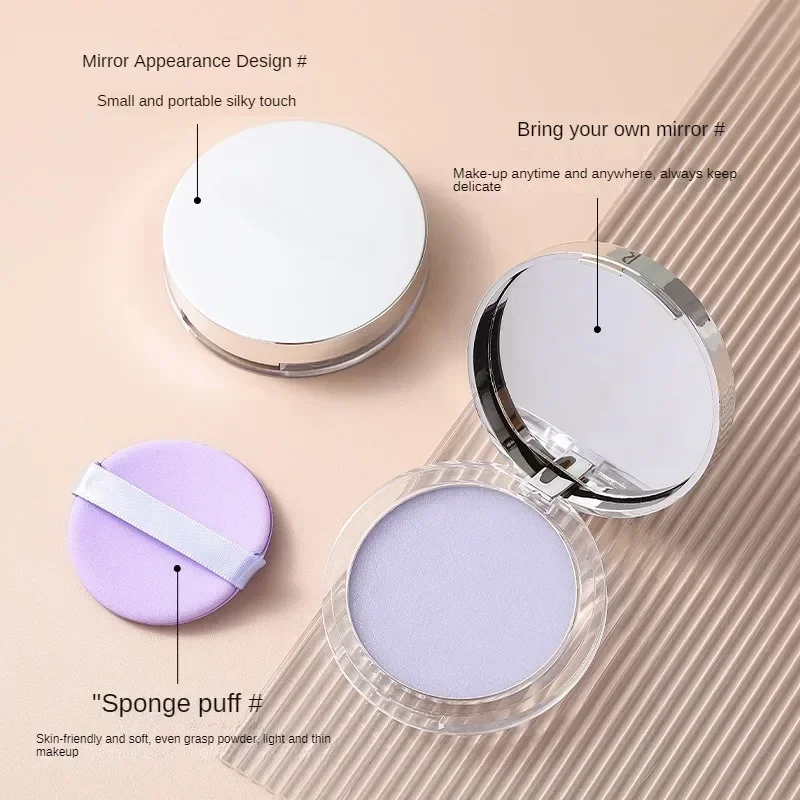 Lavender Pressed Powder Matte Powder Lasting Oil Control Full Coverage Face Compact Setting Makeup Foundation Cosmetics pressed powder foundation setting powder face powder compact powder