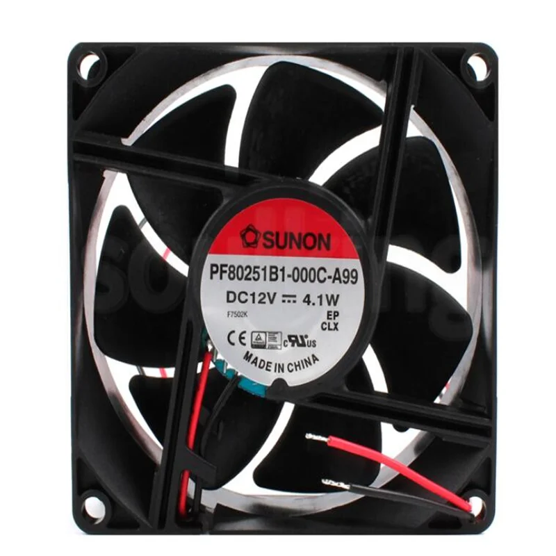 

SUNON PF80251B1-000C-A99 8025 12V 4.1W Two-wire double-ball variable frequency cooling fan