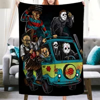 Halloween Blanket, Horror Movie Halloween Blanket - Super Soft and Cozy for Sofa, Bed, Travel and Camping - 1 Piece 1