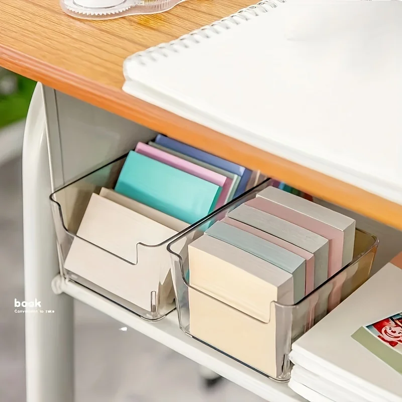 Clear Sticky Note Holder, Acrylic Memo Stand Organizer, Waterproof Desktop Storage for Office/Home (Minimalist Design)