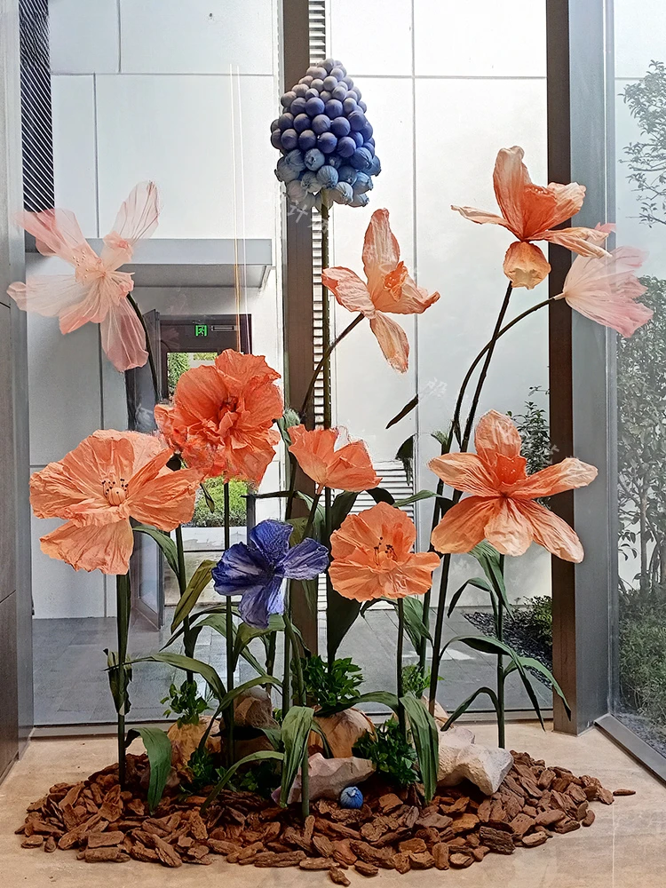 종이 예술 꽃 거대한 대형 장식 장식 장식, 부동산 배달 