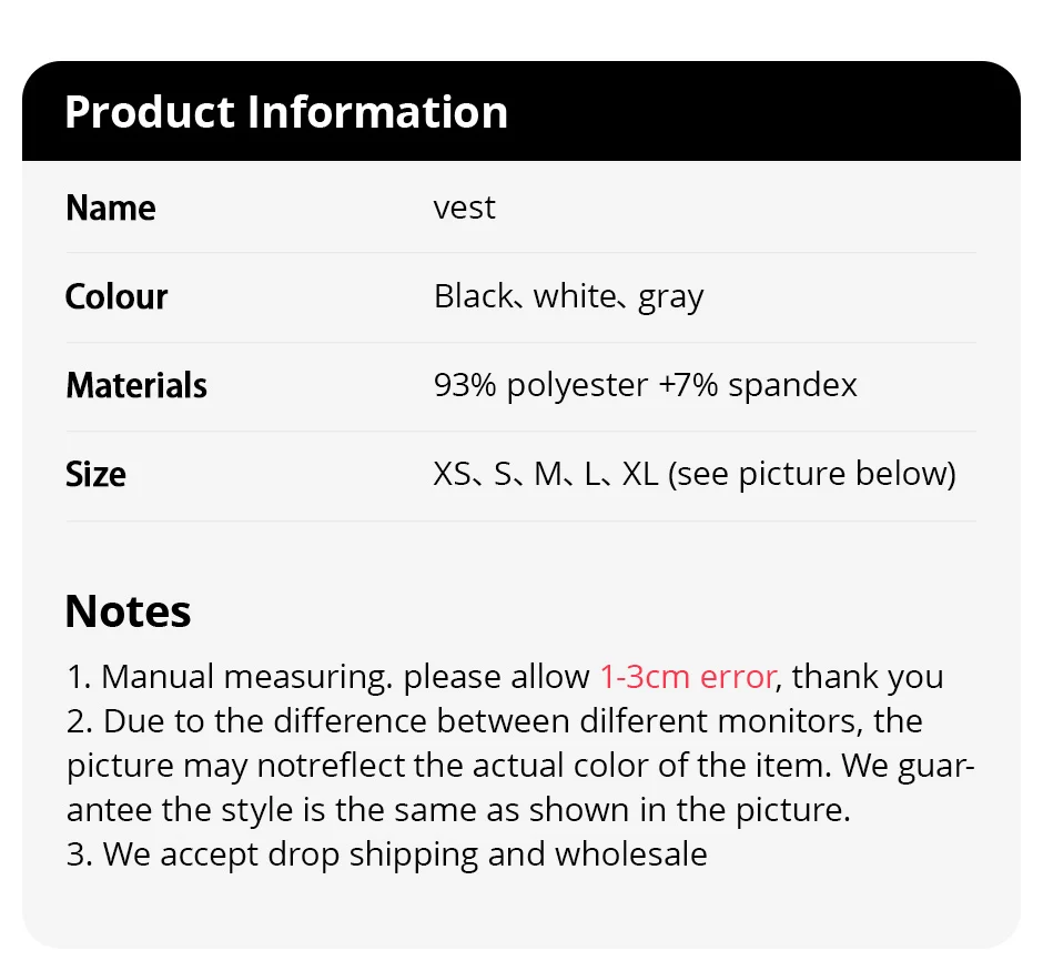 Description Picture 3 of itemEurope and the United States Size Ladies Suspender Vest Casual Joker Sleeveless plus Size Ladies Comfortable Bottoming Vest.