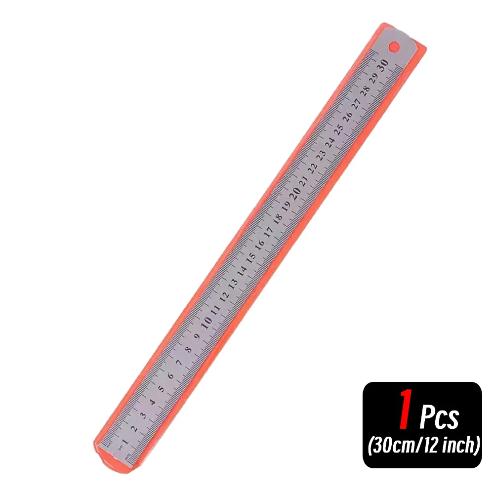 Stainless Steel Double-Sided Precision Measuring Ruler - 10 Pack, 15-30cm