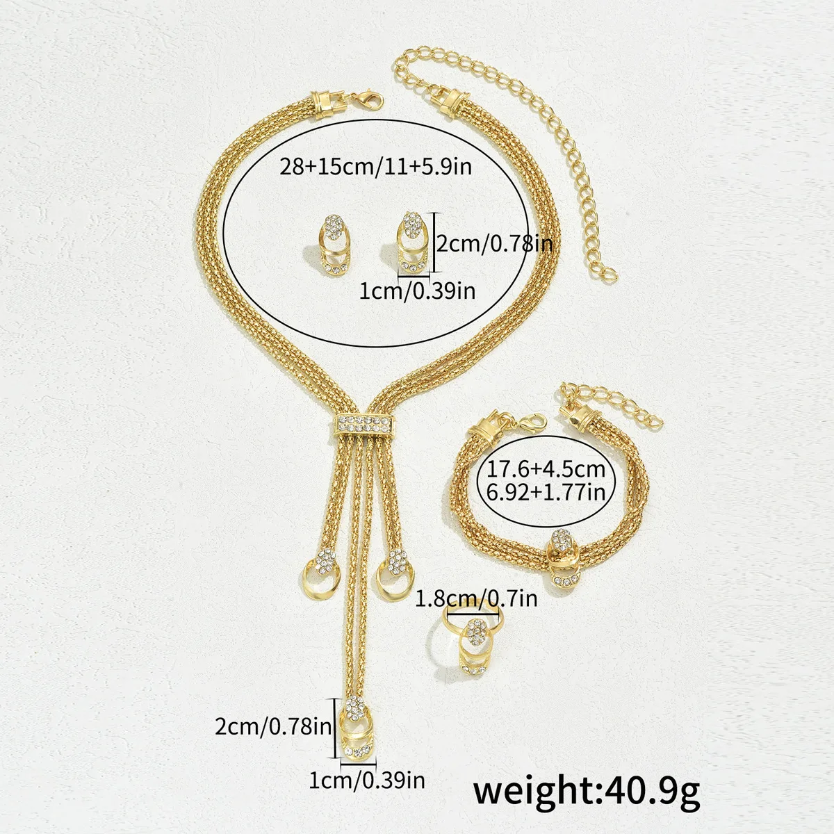 الكورية بسيطة قلادة مع طقم من الحلقان U شكل البطان...