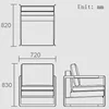 Postmodern simple metal frame single sofa low stool lounge chair 5