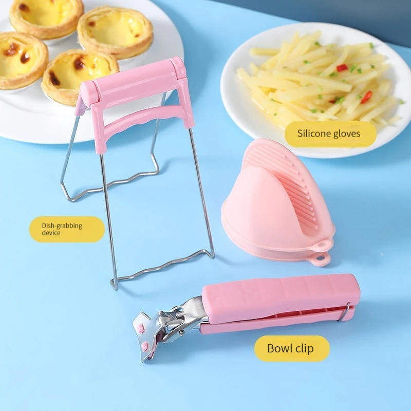 

Anti-scalding Clip Dish Clamp Steamer Gripper Silicone Gloves Microwave Oven Tray Non-Slip Pan Gripper Clip Kitchen Accessories