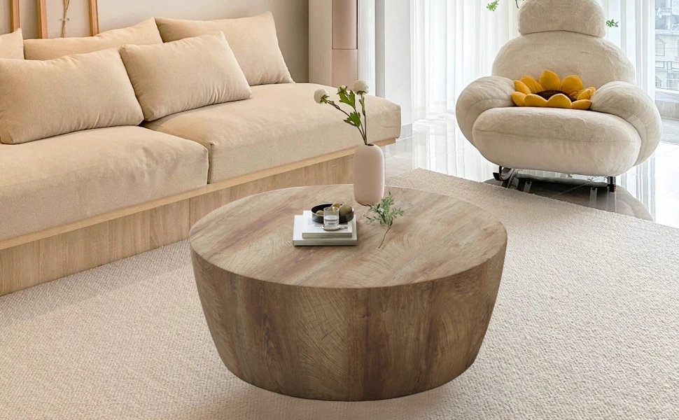 Round Wood Coffee Table