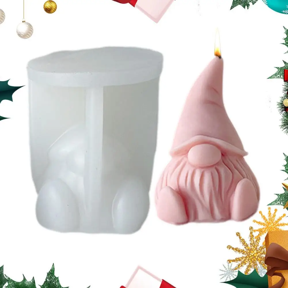 Description Picture 3 of itemDIY Candle Silicone Mold 3D Gnome Christmas Handmade Gypsum Soap Cement Resin Molds Festival Xmas Gift Candle Making Supplies
