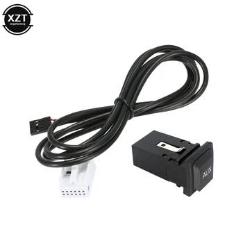 VW1 RCD510 RCD310 RNS315 Jetta 5 MK5 Golf 6 MK6 용 케이블 하네스가있는 소켓의 자동차 AUX 스위치 인터페이스 어댑터 1 세트