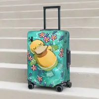 Game Pokemon Psyduck Printed Suitcase Cover Vacation Business Useful Luggage Supplies Protection 1