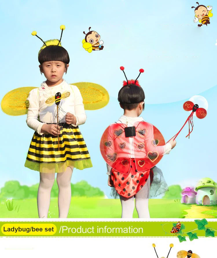 Material Reciclable Disfraz Abeja Niña Disfraz De Abeja Negro Y Amarillo Con Alas Para Niña Abeja Disfraz Disfraz Niña 3 Años Animales