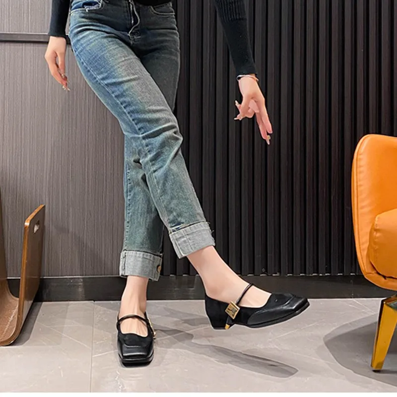 new 2026 style french retro square toe mary jane shoes for women, women's low top large size single shoes, women's luxury New 2026 Style French Retro Square-toe Mary Jane Shoes for Women, Women's Low-top Large-size Single Shoes, Women's Luxury 5