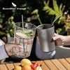 Boundless Voyage Titanium Straw with Cleaning Brush Straight Curved Reusable Drinking Straw Water Flatware for Coffee Tea Yogurt 4