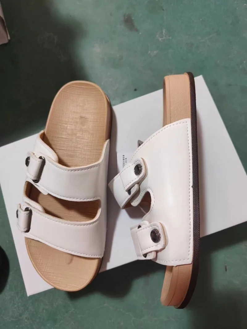 

Шлепанцы женские с двойной пряжкой, повседневные сандалии с открытым носком, Пляжная удобная обувь в японском стиле, летние