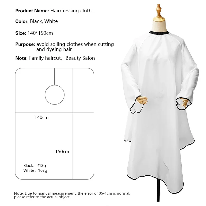 Haircut Cape Hairdressing Cape Beauty Salon Apron Sleeved Apron Barber Haircut Cloth Hair Cut Cape Hairdressr Gown Hairdressing Coat With sleeves Barbershop Salon Accessory