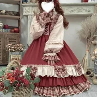 MAGOGO Christmas Lolita Dress Kawaii Costume Red Cloak Soft Sister Long Sleeve Party OP Victorian Dress Japanese Lolita Clothing - Image 4