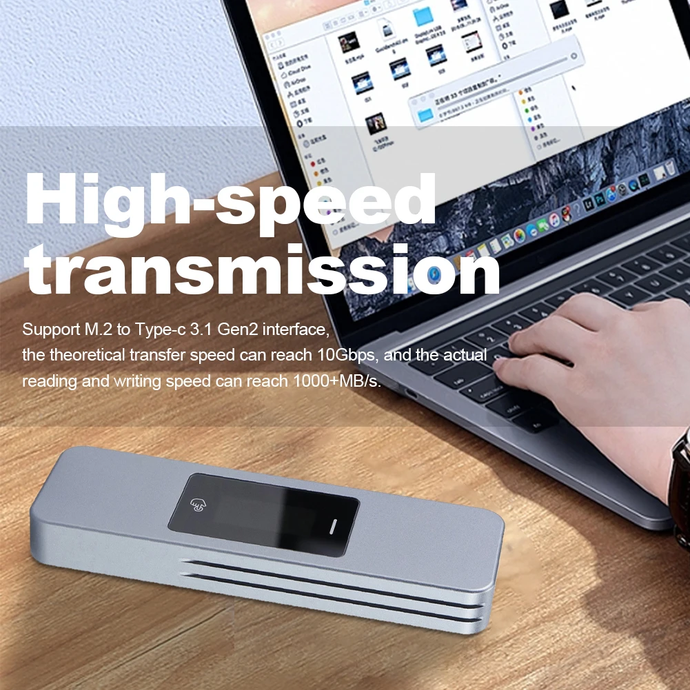 RTL9210B M.2 NVMe/NGFF SSD Enclosure Adapter Screen Display USB 3.2 Gen2 M-Key M2 Case 2280 Aluminum External NVMe Reader