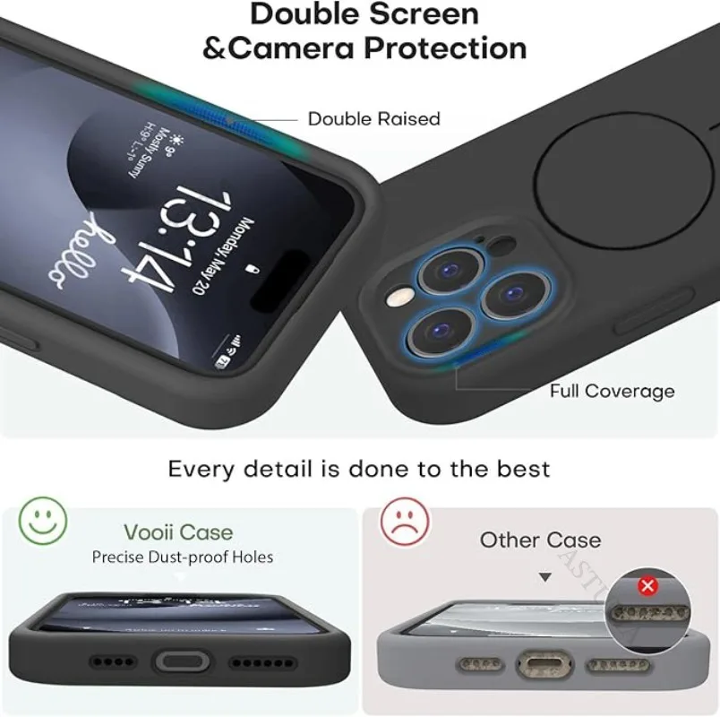 Soft Wireless Charge Microfiber Magnetic Case for iPhone 16 15 14 13 12 11 Pro Max Plus Lens Protector Compatible Colorful Cover 2