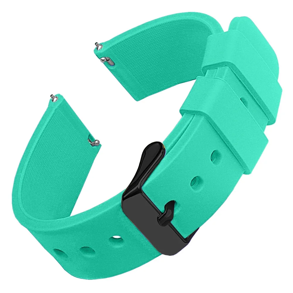 Durable Quick Release Silicone Sports Watchband with Polished Buckle