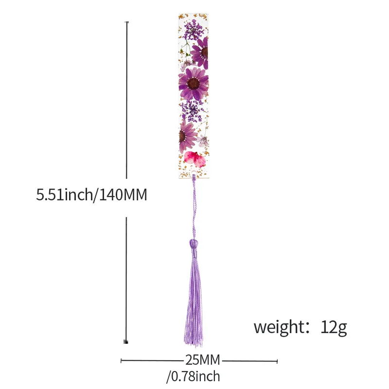 Creative Floral Painting Bookmark Epoxy Dried Flower Tassel for Mother's Day Teachers Day Gift