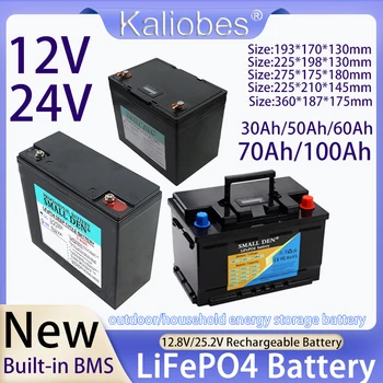 Batteria LiFePo4 24V 35Ah 12V 30Ah 60Ah 70Ah con BMS integrato, Cella Litio Ferro Fosfato per Camper, Golf Cart, Solare, Esente IVA