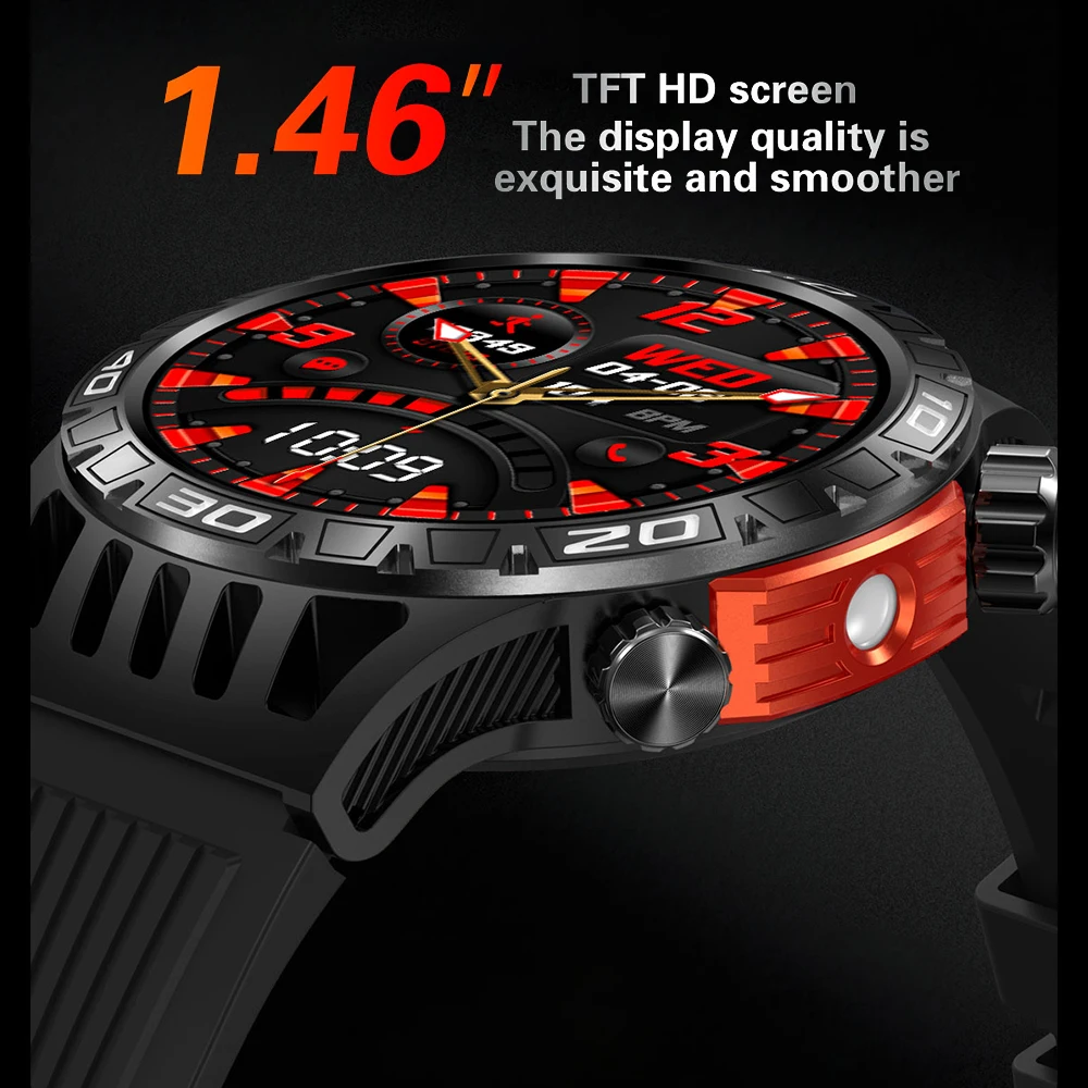 HT22 Ʈ ġ  LED , IP68 뷮 ͸, 100 +  GPS ƮϽ Ʈ, 1.46 ġ ȭ,  ȭ