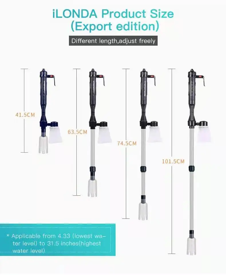 New Aquarium Electric Gravel Cleaner Water Change Pump Cleaning Tools Water Changer Siphon for Fish Tank Water Filter Pump