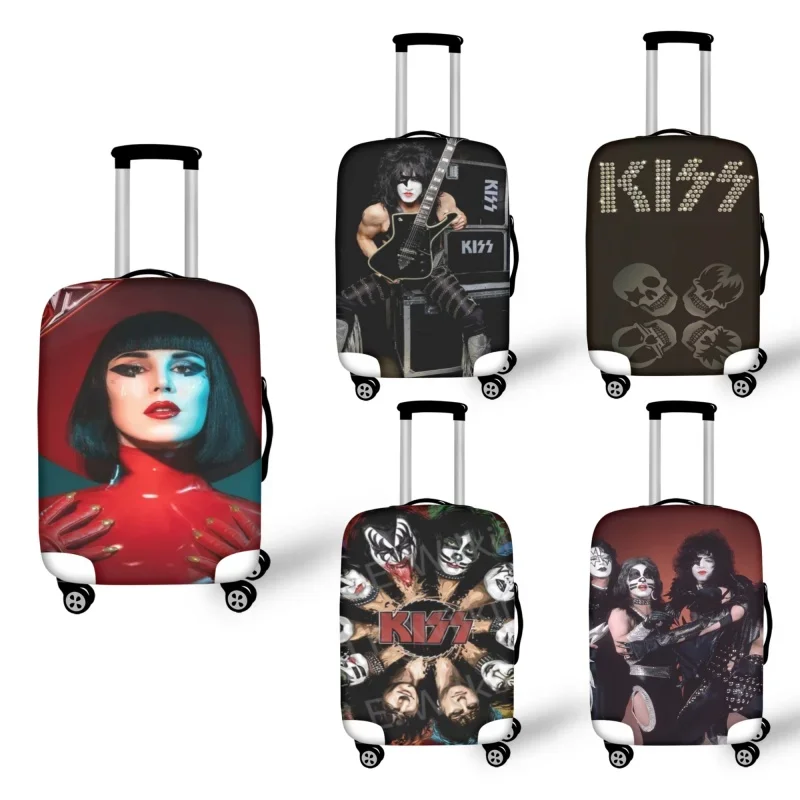 

2023 Hot Fashion Kiss Band Print Luggage Protective Dust Covers Elastic Waterproof 18-32inch Suitcase Cover Travel Accessories