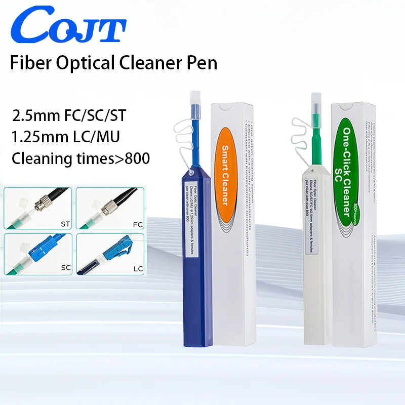 One-Click Cleaner Optical Fiber Cleaner Pen Cleans 2.5mm SC FC ST and 1.25mm LC MU Connector Over 800 Times