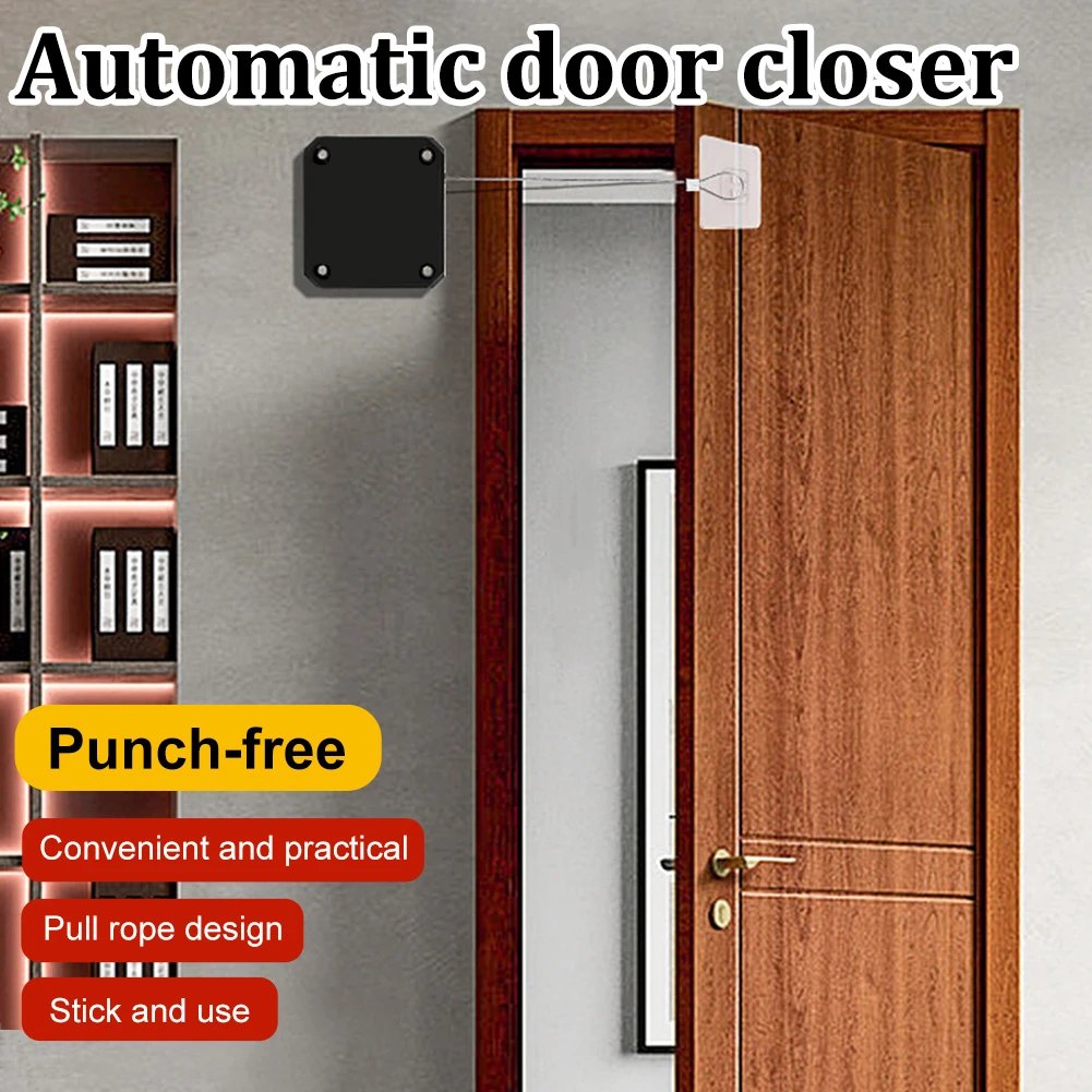 Automatic Door Closer Automatically Close 500/800/1000g Pull Punch free Door Closers For Wooden