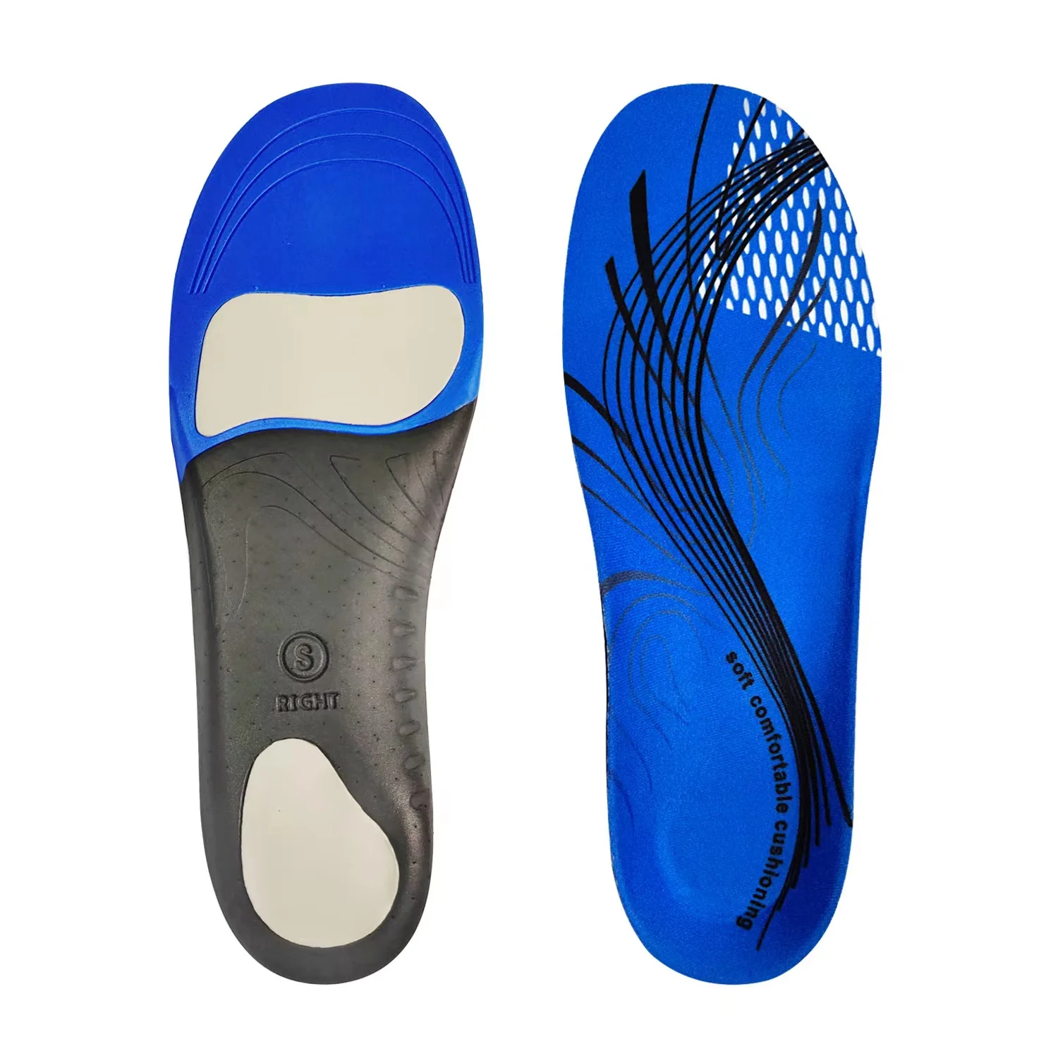 Foot arch support insole correction flat foot eight-character unisex sports shock-absorbing breathable adult insole